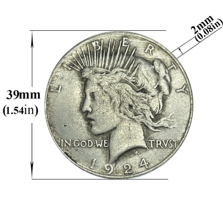 Liberty 1924 Peace Dollar Commemorative Coin | High-Grade Si